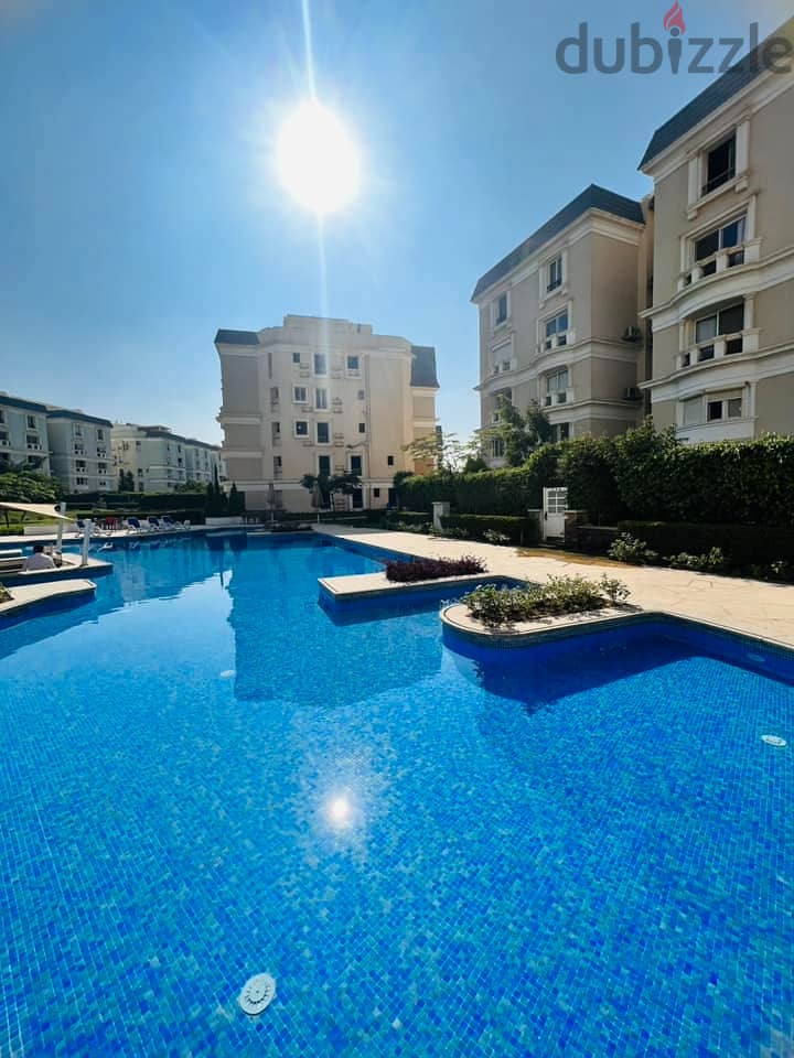 A 2bedroom apartment overlooking the pool, Ultra Super Lux, with kitchen and ac’s, in Mountain View Hyde Park, New Cairo 1