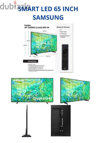 ‎65"‎ CU8000 Crystal UHD 4K Smart TV NEW 0