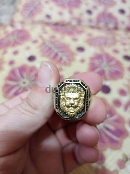 lion face ring gold 925 3