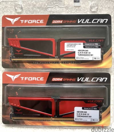 RAM 2 X 4GB DRR4 2400, CL16-16-16-39 1.2V, TLRED44G2400HC1601