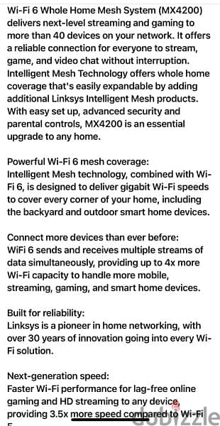 Mesh Wi-Fi 6 Router- Linksys MX4200 3