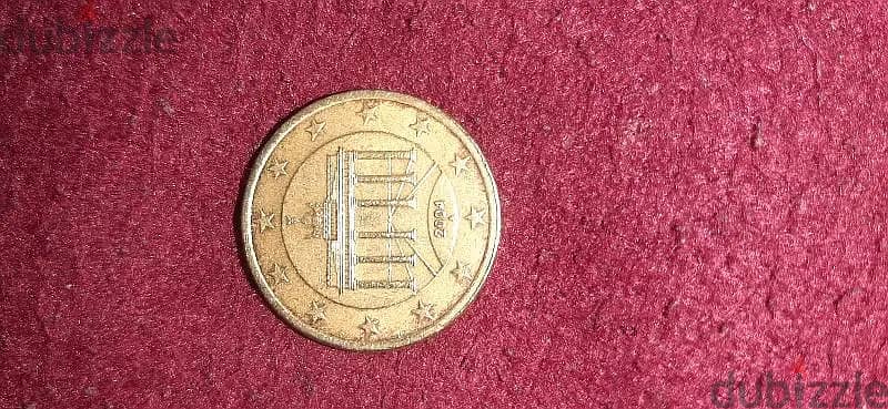 ٥٠ يورو سنتيم العملة النادرة 1