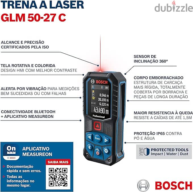 متر ليزر أحترافي من بوش 50 متر | BOSCH GLM 50-27 C Professional Laser 2