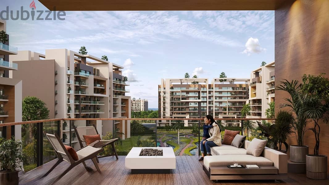 The most special 120 View Garden apartment with an exclusive 33% discount in City Oval Compound, the Administrative Capital 2