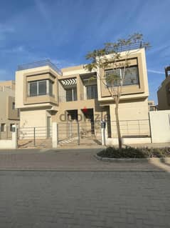 Very Unique twin house, semi-finished, 296 sqm, ready to move for sale in Palm Hills Compound, Fifth Settlement