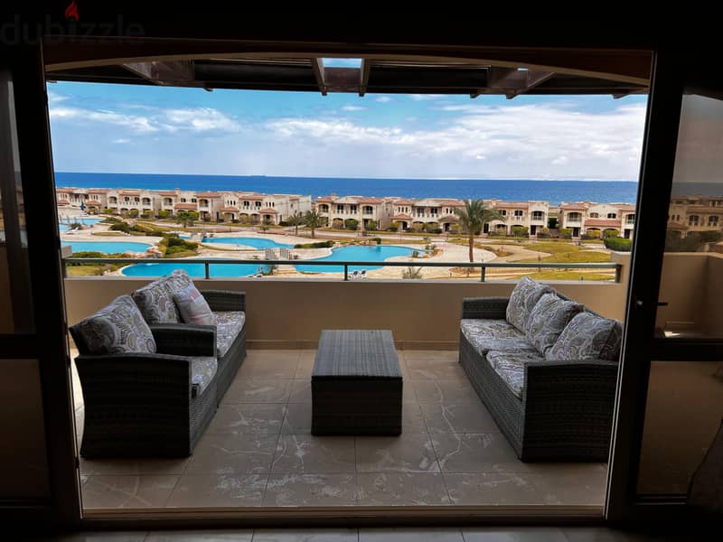 Chalet For Sale 185 sqm 3 Bed + Nany Room | La Vista 6 Ain Sokhna | Sea View&Pool View With A/C & Furniture شاليه للبيع لافيستا 6 العين السخنه فيو بحر 1