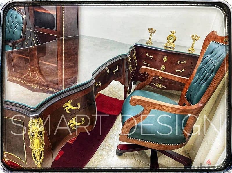 classic office furniture desk -مكتب بايوه كلاسيك فاخر 3