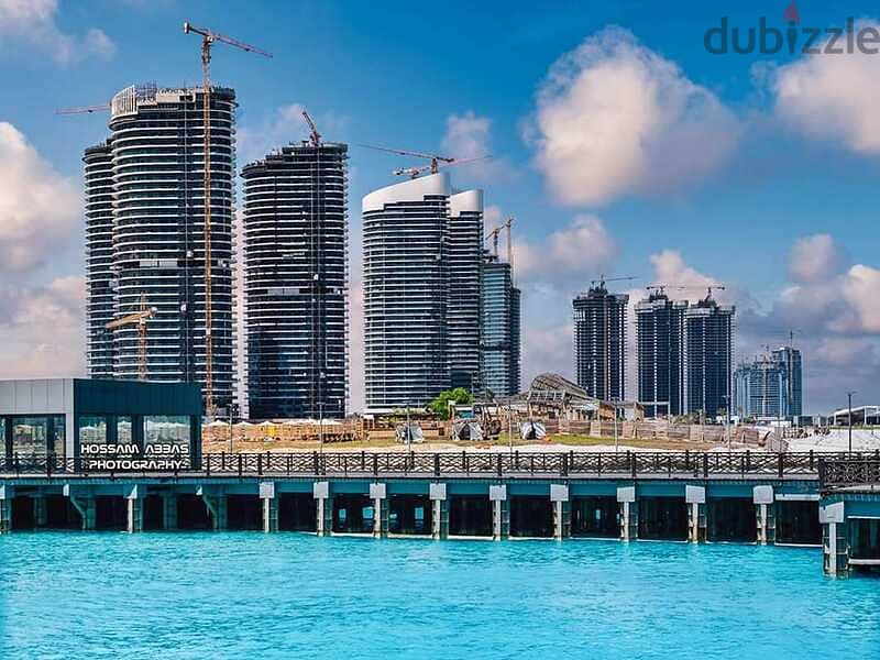 Immediate receipt, finished apartment,182 meters, with facilities, in Al Alamein Towers, North Coast, The Gate5, Double View on the Sea, Direct and V 2