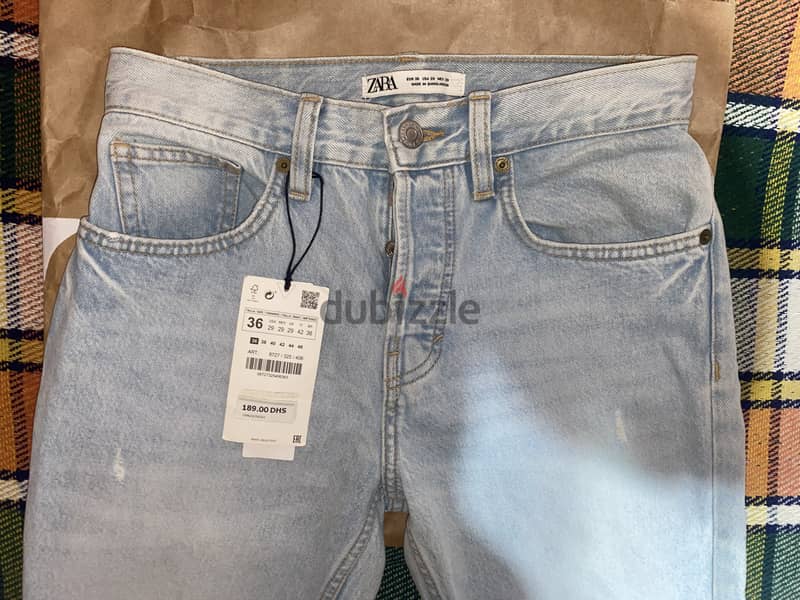 zara original men jeans with ticket size 36(XS) زارا جينز اصلى جديد 8