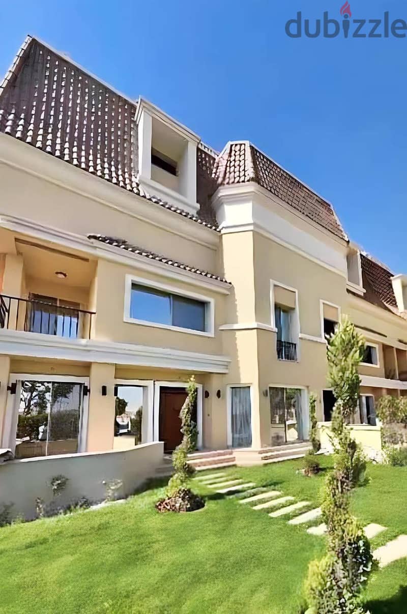 villa 239m for sale in sarai compound location direct on suez road Dp 10% installments up to 8 years 2
