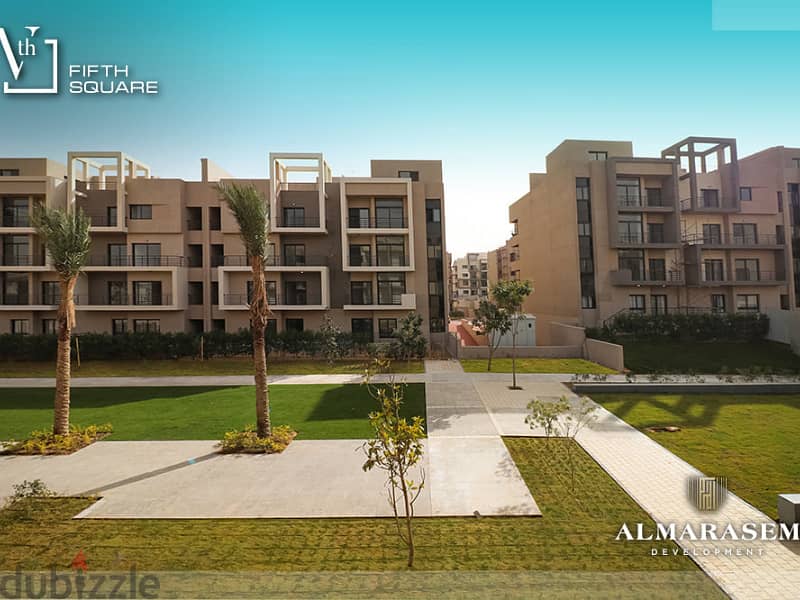 Own your immediate 3-bedrooms apartment in New Cairo in Fifth Square Compound In installments over the longest payment plan View on the landscape 3