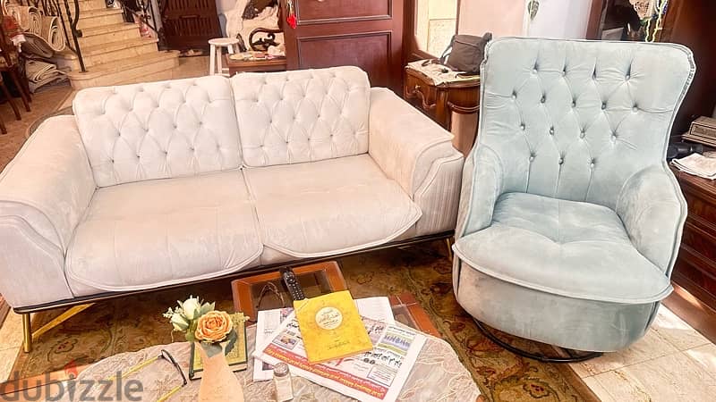 للبيع طقم انتريه كامل Smart Furniture ٣قطع كنبتين بتتفح سرير وكرسي 5