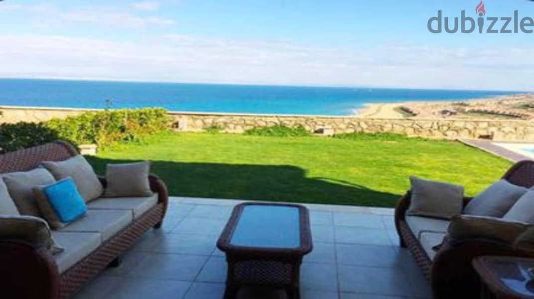 Twin house villa for sale, first row on the sea, in Telal Ain Sokhna Resort, next to Porto 2