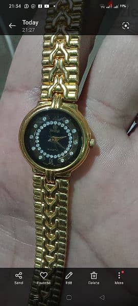 ساعة حريمى  swistar  18k  gold لم تستخدم محتاجة حجر من 35 سنة بحالتها 1