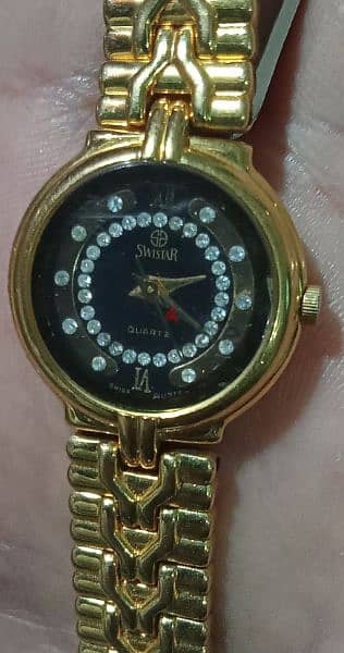 ساعة حريمى  swistar  18k  gold لم تستخدم محتاجة حجر من 35 سنة بحالتها 2