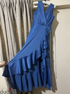 Blue ruffles soirée dress from Turkey 0