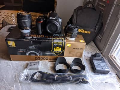 nikon d3500 + 50mm d +18:55mm like new