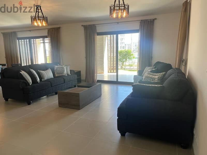 For rent, ground floor chalet directly on the marina, with the most beautiful view on the North Coast - Marassi Marina 7