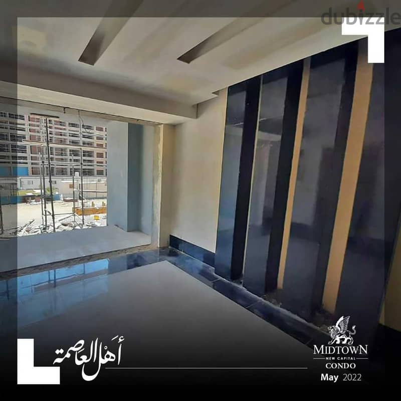 Apartment with a 35% discount, with an area of ​​​​210 square meters in the Administrative Capital, in the R7 district, in the Midtown Condo compound 12