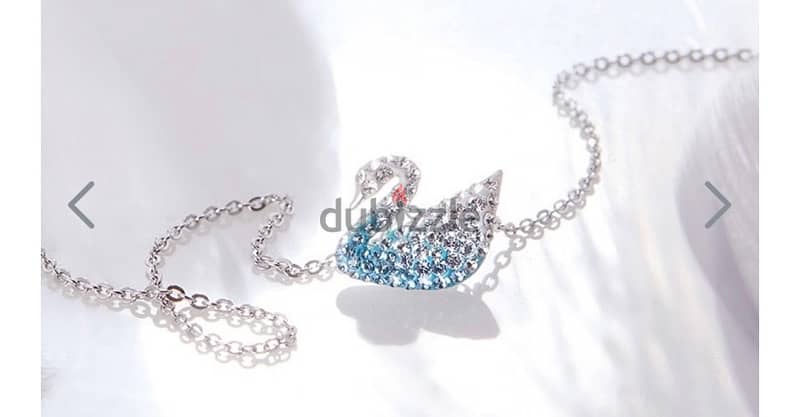 Swarovski Iconic Swan Neckalce Blue and grey 0