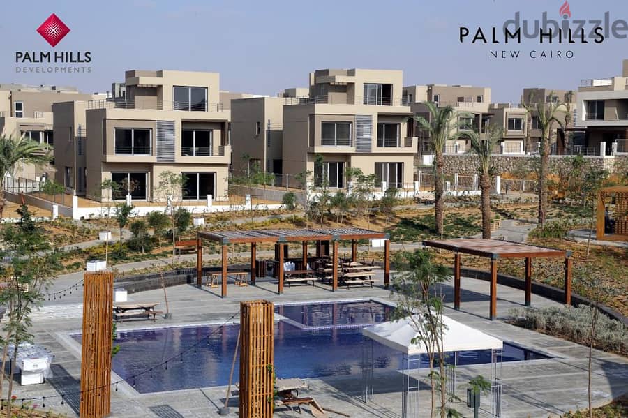 شقة للبيع في كليو بالم هيلز التجمع الخامس تشطيب كامل بمقدم واقساط في موقع متميز جدا Cleo Palm hills New Cairo 1