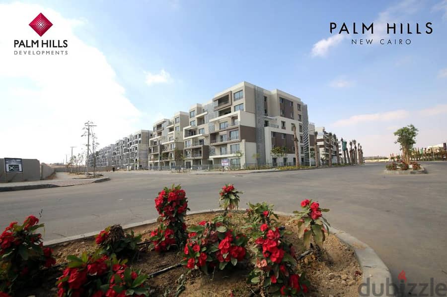 شقة للبيع في كليو بالم هيلز التجمع الخامس تشطيب كامل بمقدم واقساط في موقع متميز جدا Cleo Palm hills New Cairo 2