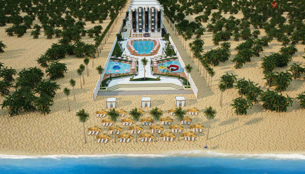 Beach front largest in Hurghada compound with private beach, 6 pools, 4 aquaparks, gym. laundry, security 24h, shops 1