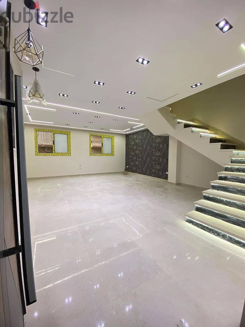 Duplex for sale with one-year installments, ultra super luxury finishing, in Al-Fardous, in front of Dreamland, 6 October 1
