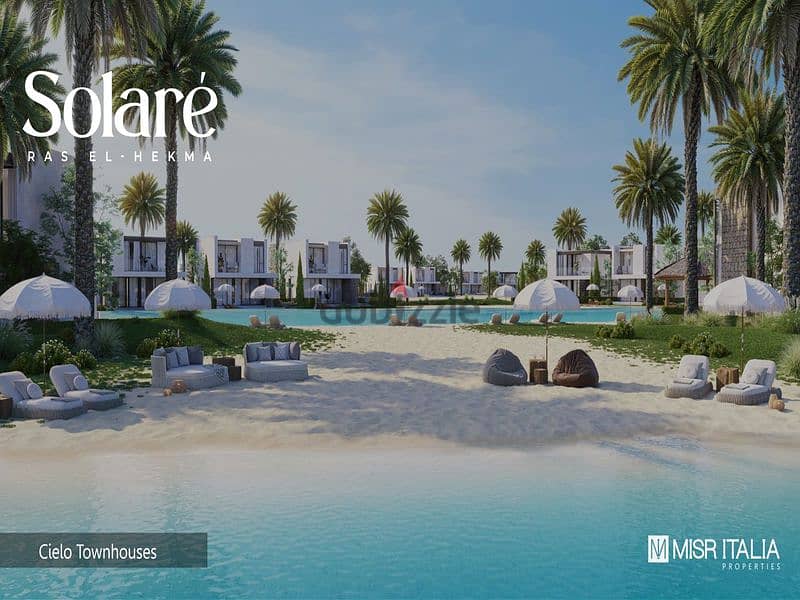 Chalet for sale in Solare North Coast - view on the sea and lagoon - Misr Italia Real Estate Development Company -5% down payment - fully finished 0