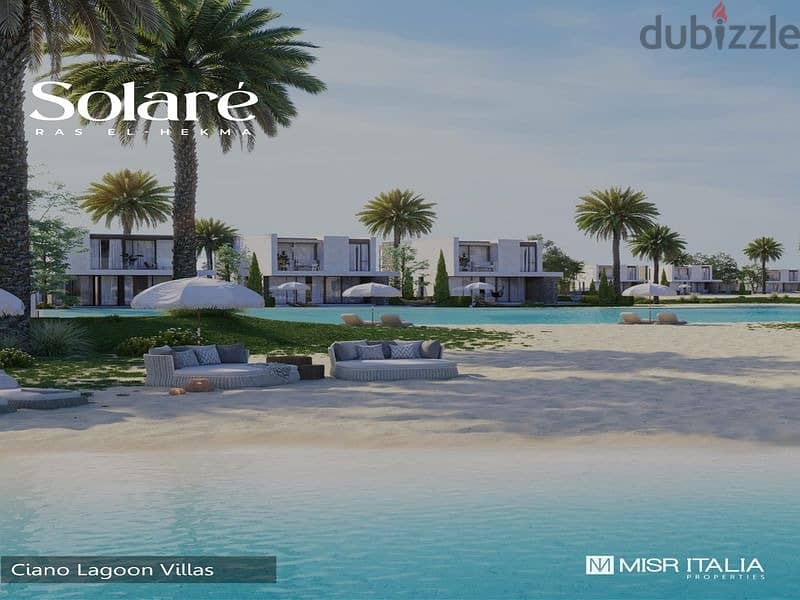Chalet for sale in Solare North Coast - view on the sea and lagoon - Misr Italia Real Estate Development Company -5% down payment - fully finished 6