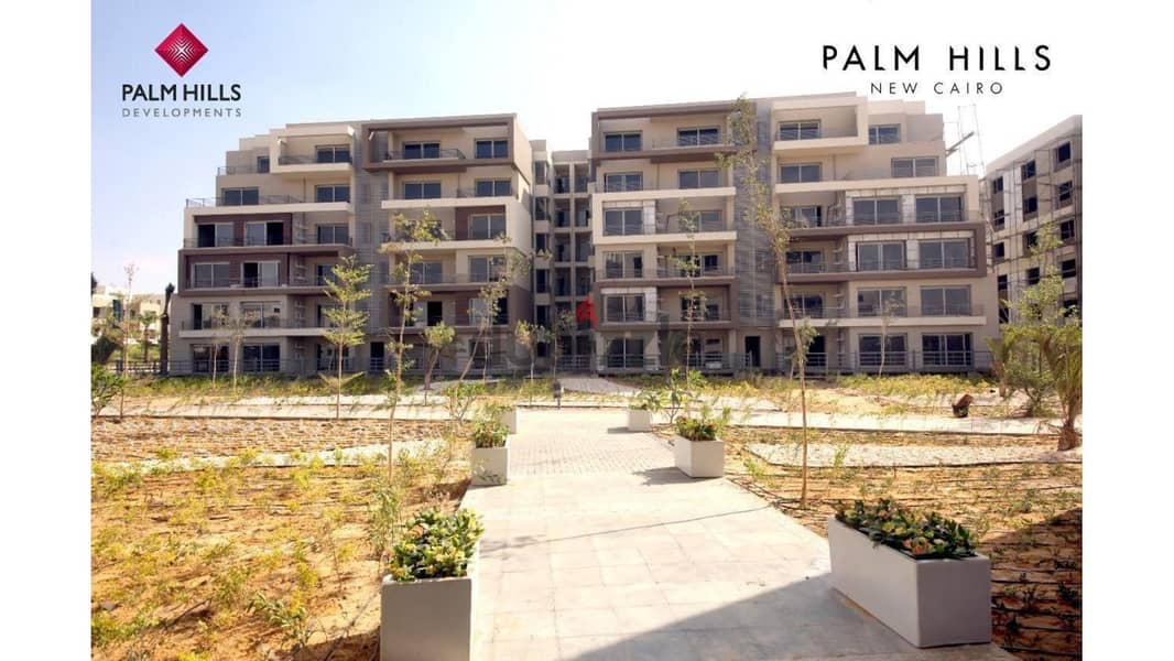 Apartment 170m for sale in palm hills ground with garden ready to move بالم هيلز 15