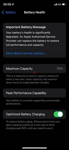 Battery iPhone X 70% used 1