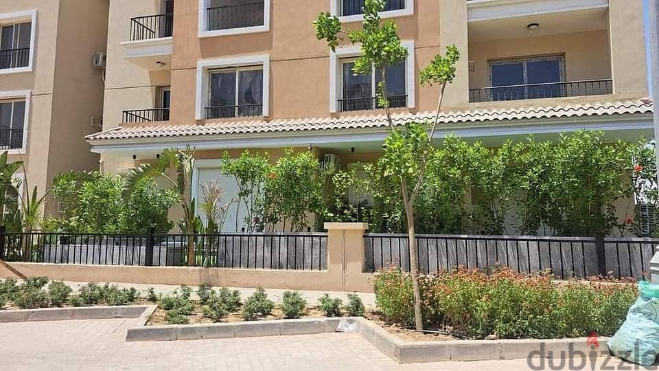 Apartment with a fantastic ground view and garden for sale, 130 m, in Sarai Prime Location on Suez Road, with a 10% down payment and installments over 5