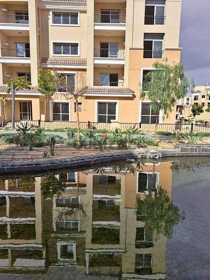Apartment with a fantastic ground view and garden for sale, 130 m, in Sarai Prime Location on Suez Road, with a 10% down payment and installments over 7