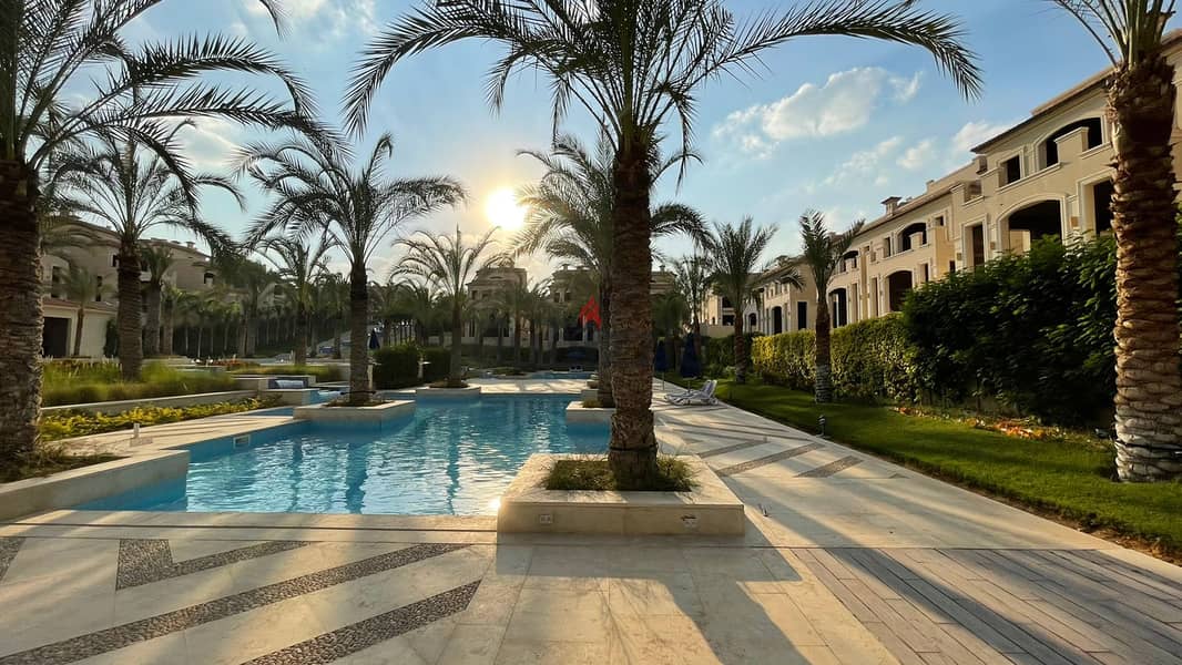 Apartment with a fantastic ground view and garden for sale, 130 m, in Sarai Prime Location on Suez Road, with a 10% down payment and installments over 10