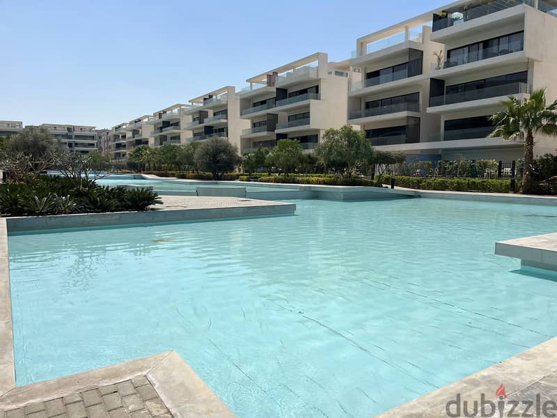 Apartment 204m direct on lakes for sale in Lake view residence compound New Cairo fifth settlement 5
