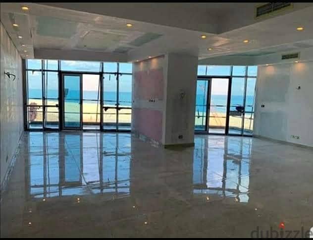 For sale, an apartment with immediate receipt, fully finished, in Al Alamein Towers, full sea view. 4