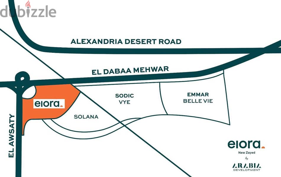 The center villa, area of 170 square meters, has a prime location in New Ellora Zayed 4