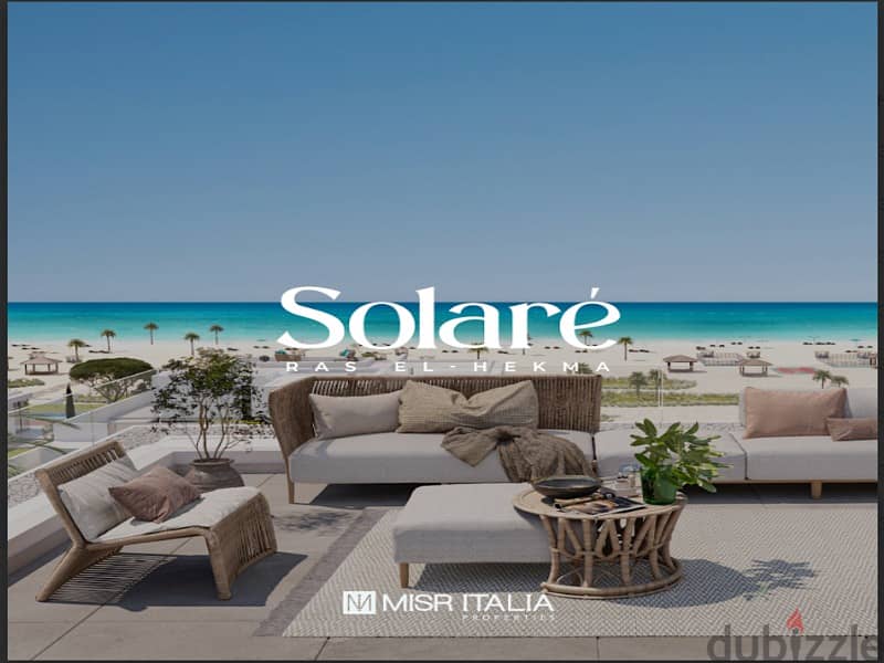 With a 5% down payment, I own a villa in Ras Al-Hikma, first row, on the Lagoon, with full finishing -Solare 10