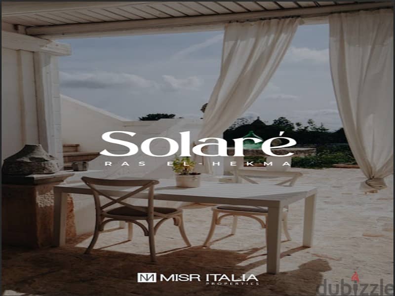 With a 5% down payment, I own a villa in Ras Al-Hikma, first row, on the Lagoon, with full finishing -Solare 13