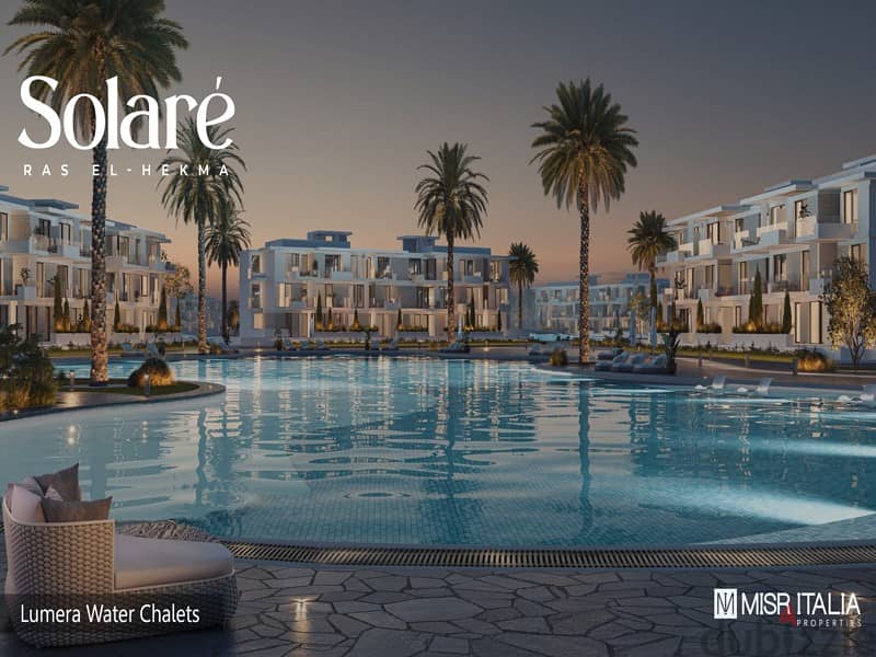 With a 5% down payment, I own a villa in Ras Al-Hikma, first row, on the Lagoon, with full finishing -Solare 17