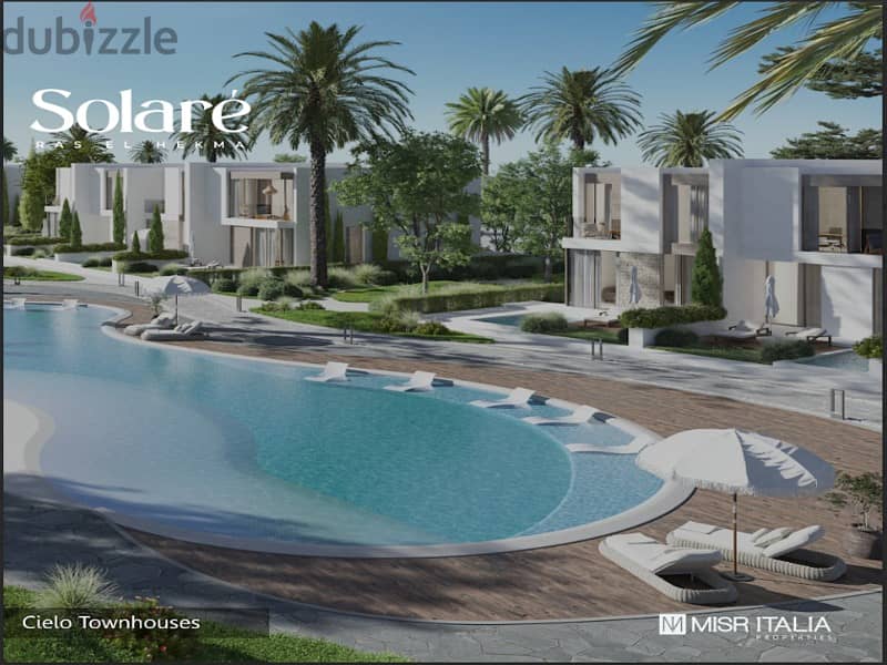 With a 5% down payment, I own a villa in Ras Al-Hikma, first row, on the Lagoon, with full finishing -Solare 18
