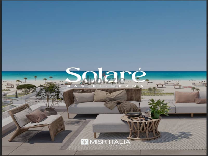 With a 5% down payment, I own a villa in Ras Al-Hikma, first row, on the Lagoon, with full finishing - Solare 1