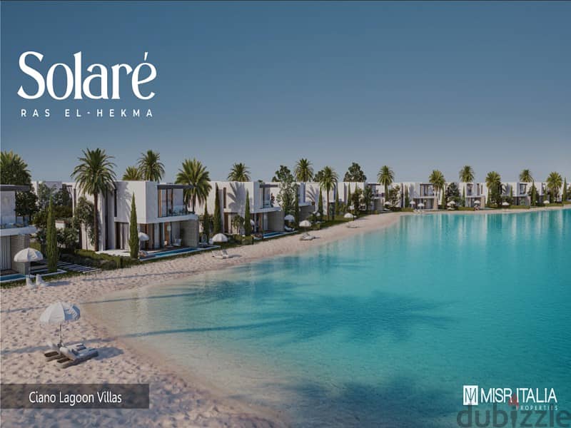 With a 5% down payment, I own a villa in Ras Al-Hikma, first row, on the Lagoon, with full finishing - Solare 10