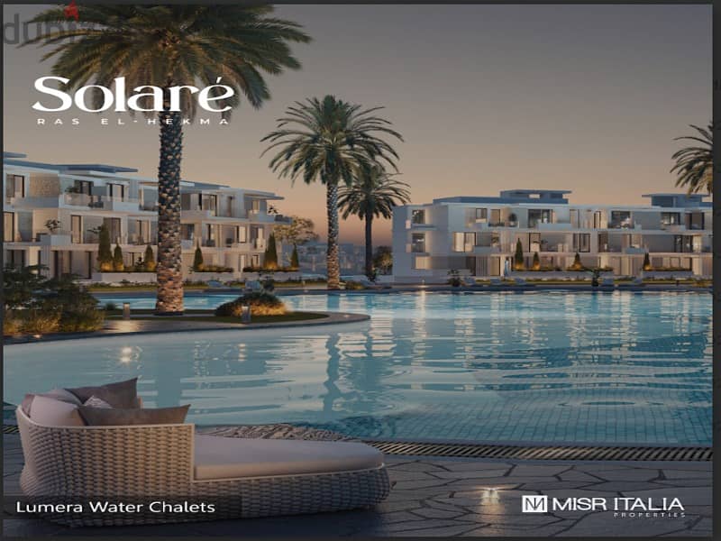 With a 5% down payment, I own a villa in Ras Al-Hikma, first row, on the Lagoon, with full finishing -  Solare 5