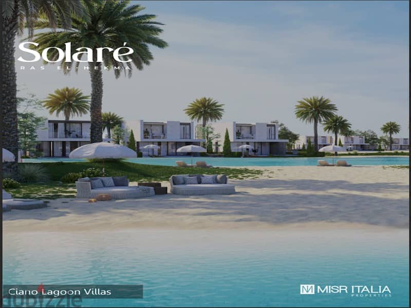 With a 5% down payment, I own a villa in Ras Al-Hikma, first row, on the Lagoon, with full finishing -  Solare 6