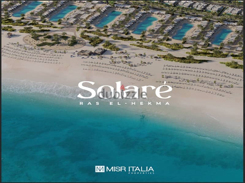 With a 5% down payment, I own a villa in Ras Al-Hikma, first row, on the Lagoon, with full finishing -  Solare 7