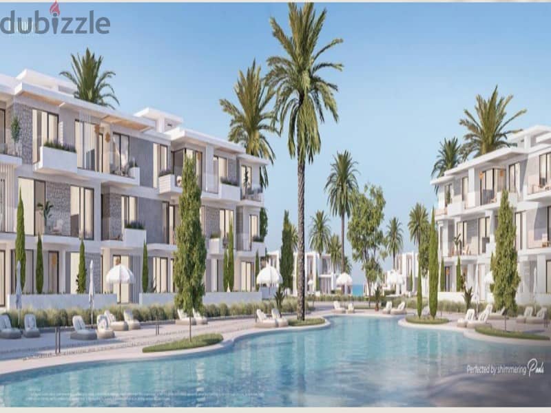 With a 5% down payment, I own an independent villa in Ras Al-Hikma, first row, on the Lagoon, with full finishing - Solare 2