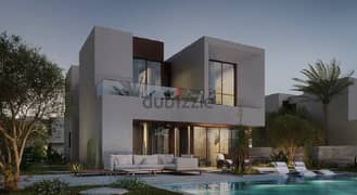 finished villa 309m with air conditioners (ground/first/roof) for sale in Solana ora Compound close to Al Ahly Club Sheikh Zayed