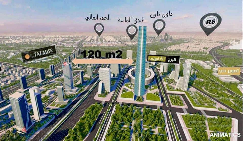 Administrative office 103 meters, fully finished, in front of the iconic tower, directly in installments without interest 1